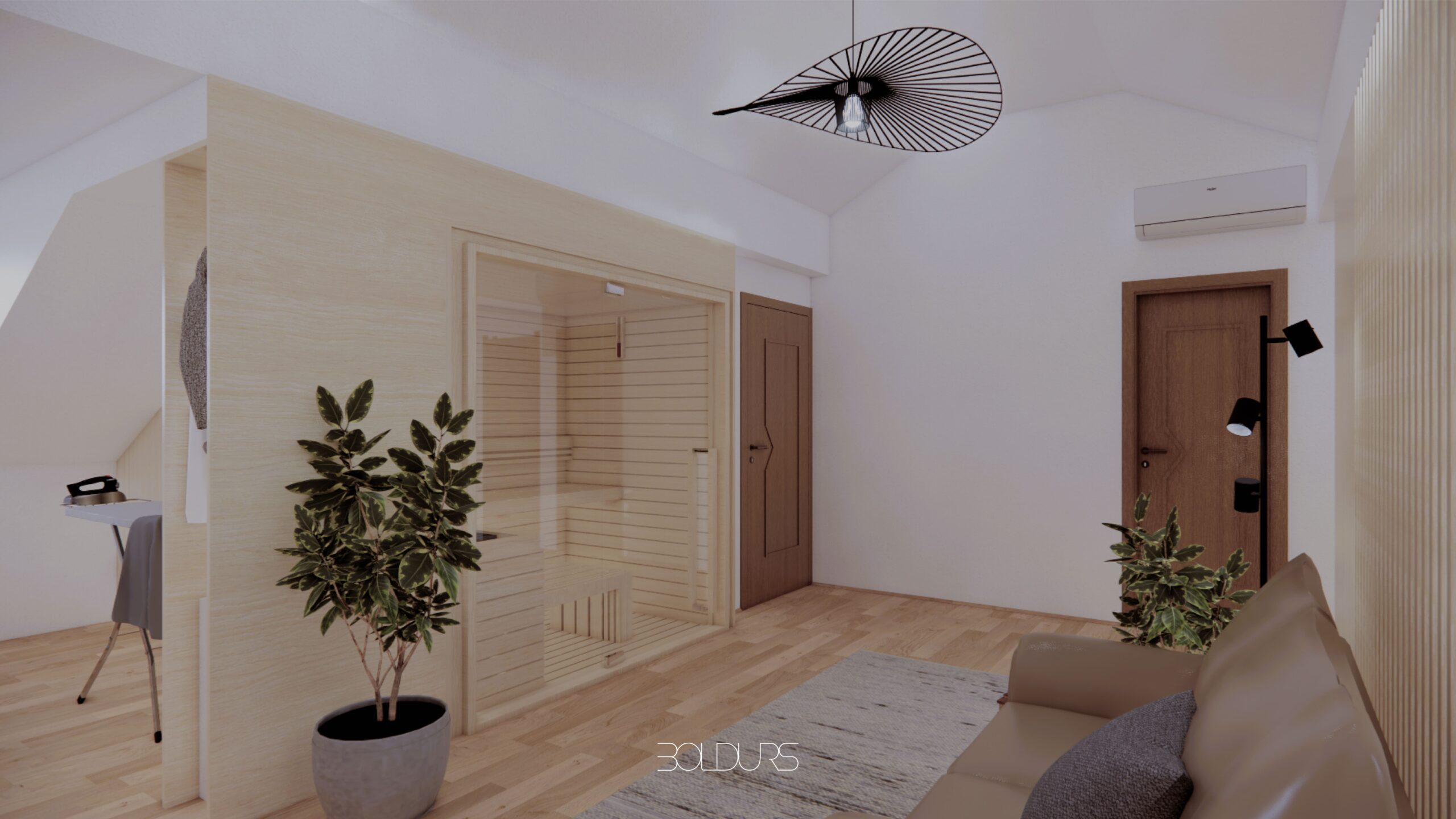 Photo inspiration: Functional Loft Apartment Layout For Working Reference: Multi Functional Loft With Playroom Home Office Utility And Sauna